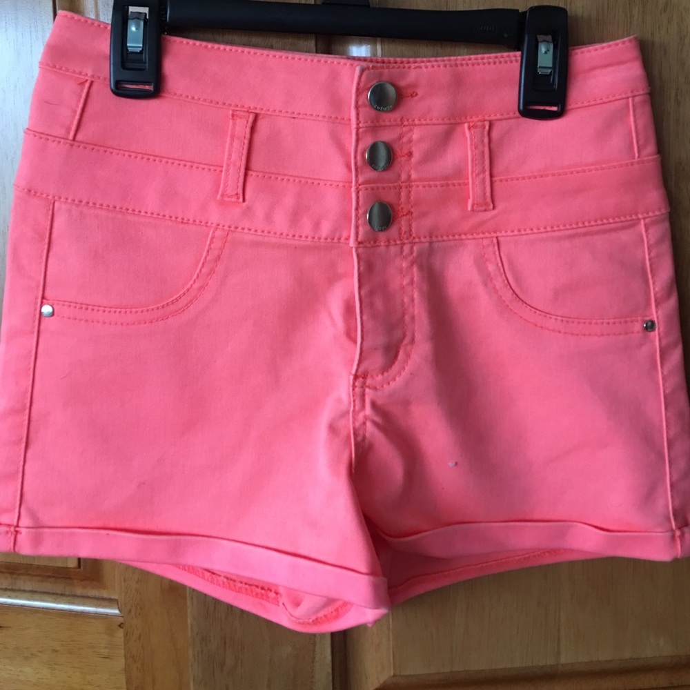 Coral High Waisted Shorts