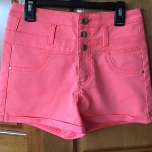 Coral High Waisted Shorts
