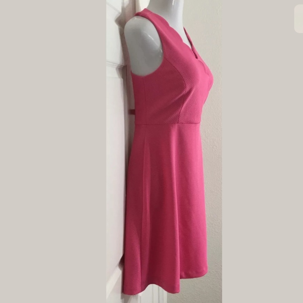 Elle Fandango Pink Textured Fit 'n Flare Dress - Picture 2 of 6
