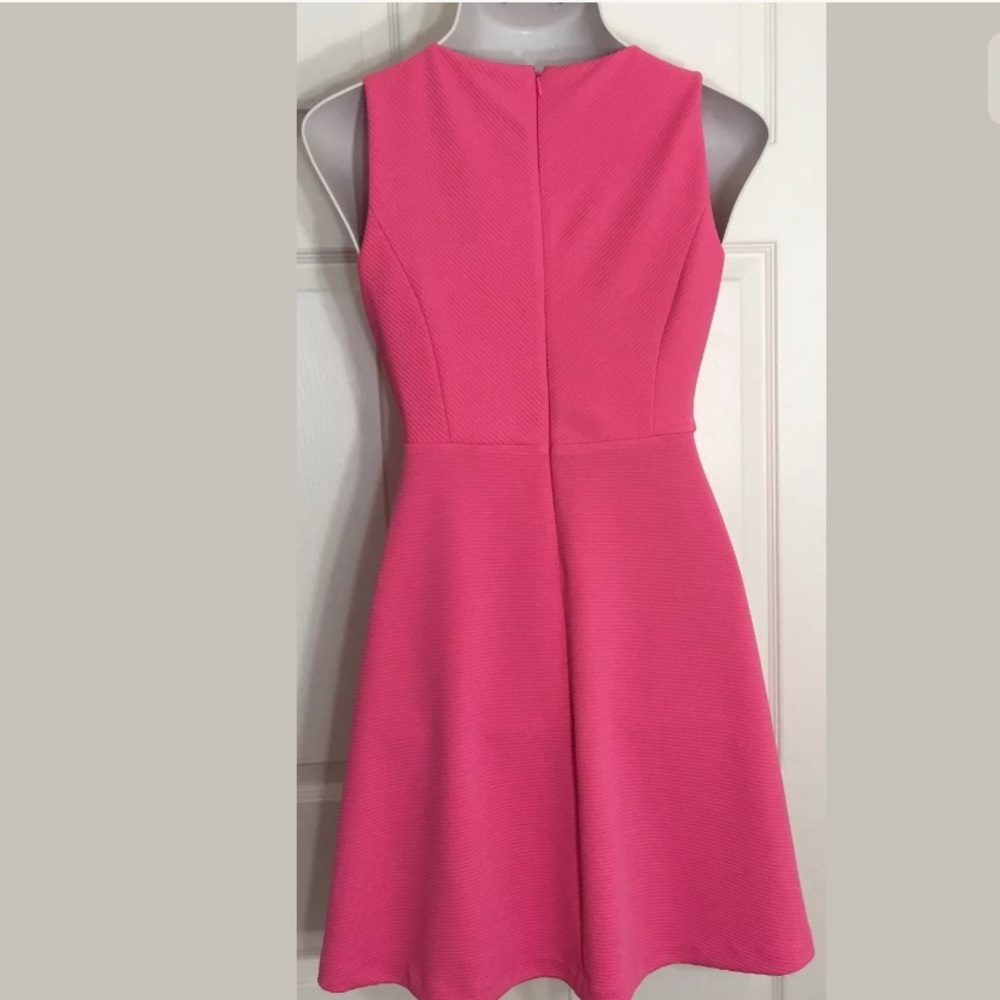 Elle Fandango Pink Textured Fit 'n Flare Dress - Picture 4 of 6