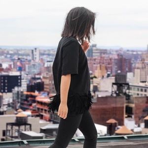 Banana Republic Chiffon Fringe Top