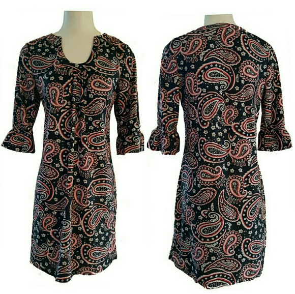 Anthropologie Dresses Paisley Aryeh Red Black Small Shift Dress