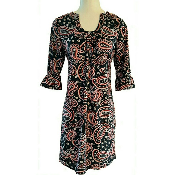 Anthropologie Dresses Paisley Aryeh Red Black Small Shift Dress