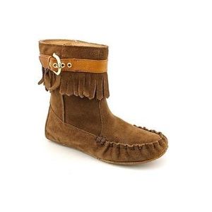 Juicy Couture Antone Moccasin Suede Fringe Booties