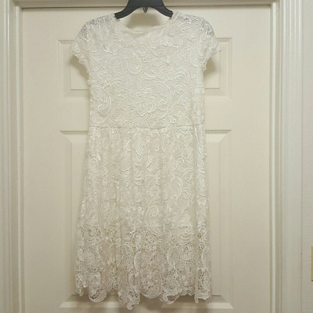 White Floral Lace Dress