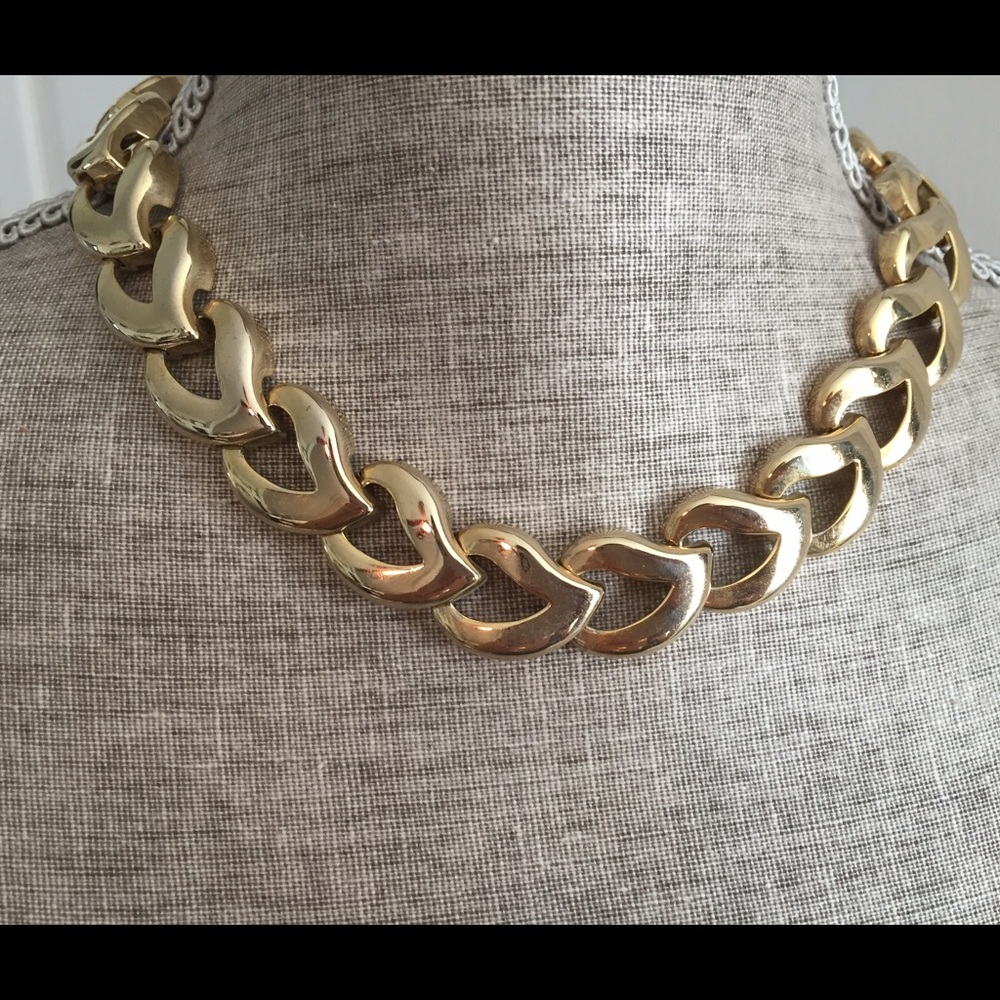 Vintage Gold Tone Paisley Necklace