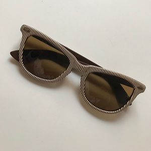 Brown  & White pinstripe cat eye sunglasses