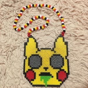 ✨Trippy Pikachu perler necklace✨