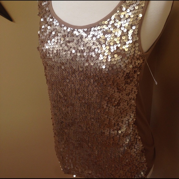 Golden Copper Sequin Tank - Picture 2 of 4