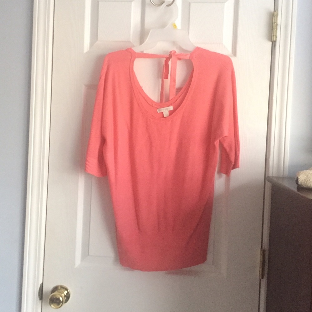 NEW- Coral 3/4 length Scoop Neck Sweater (L) NY&Co