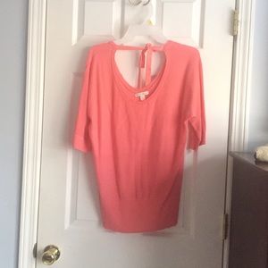 NEW- Coral 3/4 length Scoop Neck Sweater (L) NY&Co