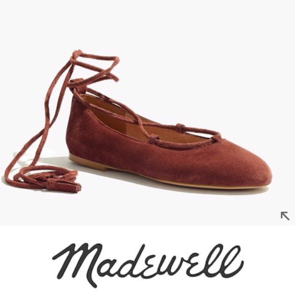 Madewell Shoes - NWB Madewell tassel lace up suede round toe flats