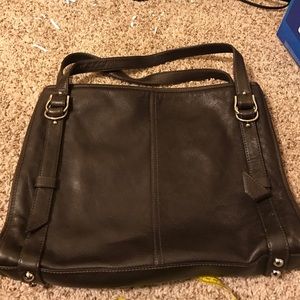 Genuine leather banana republic shoulder tote