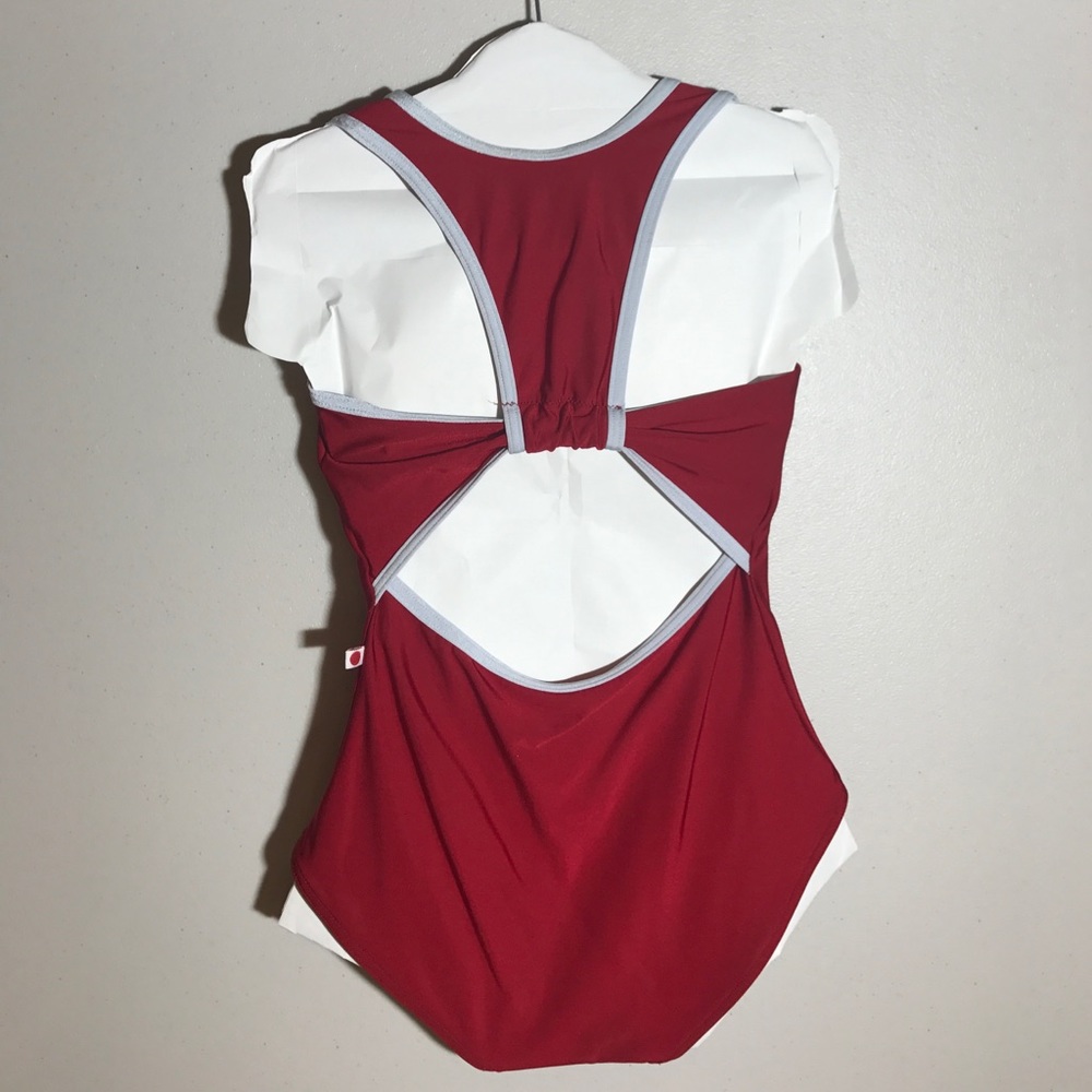 Red Yumiko leotard Alex style