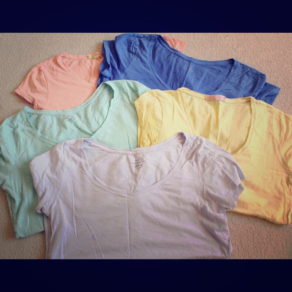 Ann Taylor LOFT Sun Washed Tees - Set of 5