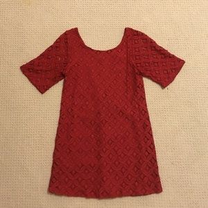 Red crochet dress