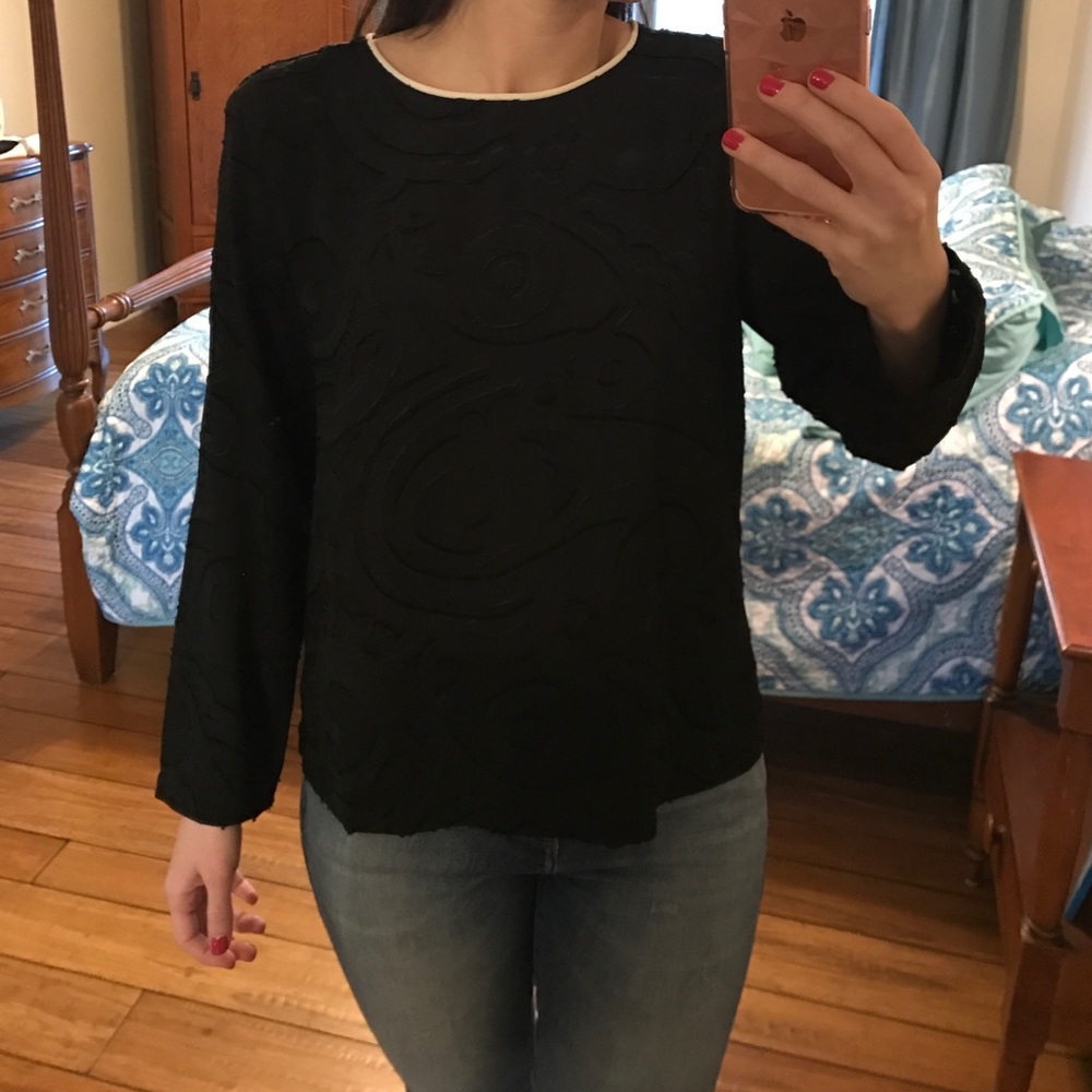 LOFT Long Sleeve Black Blouse XS