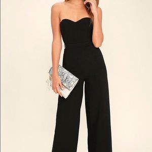 Lulu's Pop Life Black Strapless Jumpsuit