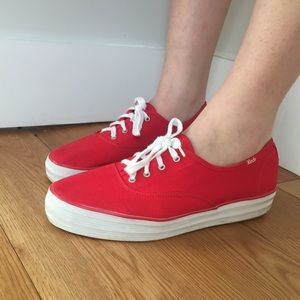 Red Platform Keds