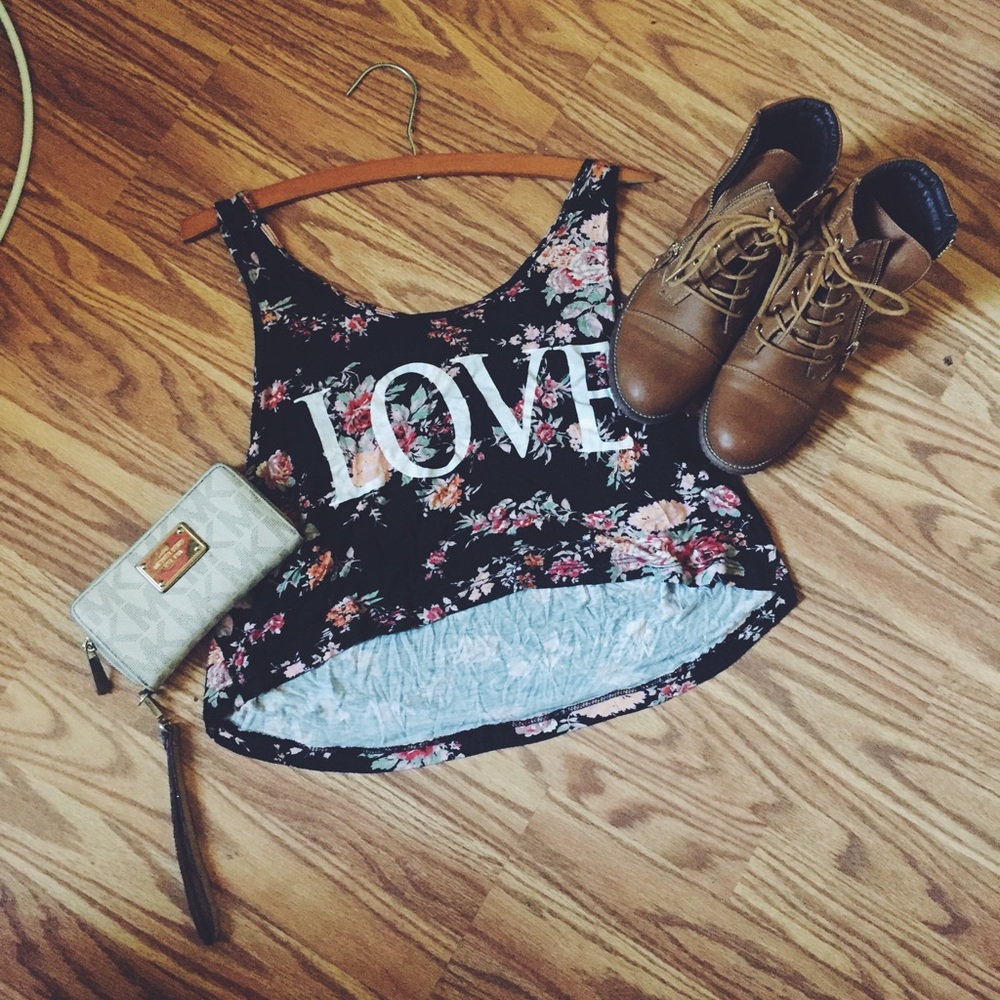 Floral "LOVE" Crop Top