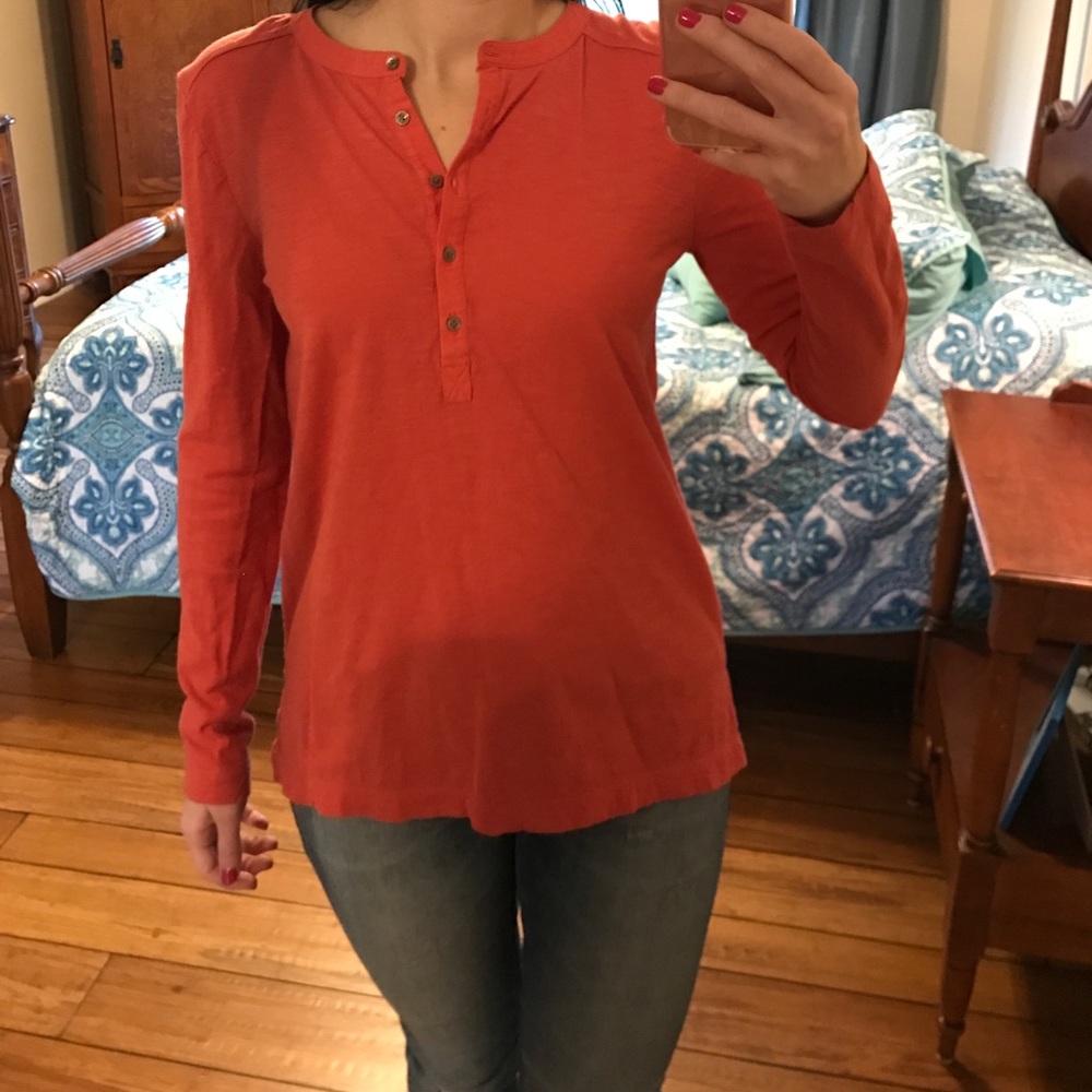 LOFT Long Sleeve Tee Burnt Orange XS