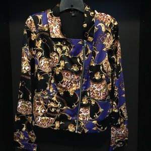 Gold chain pattern blazer