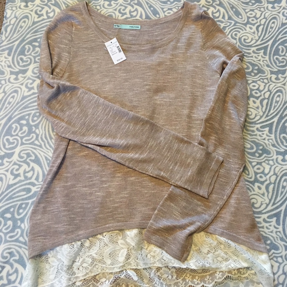 Lace Back zipper shirt