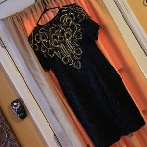 Formal Black/Gold Sequin Dress