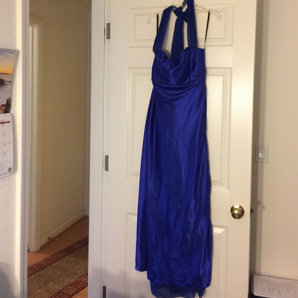 Long blue Jessica McClintock dress