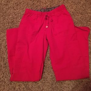 Red heart soul scrub pants