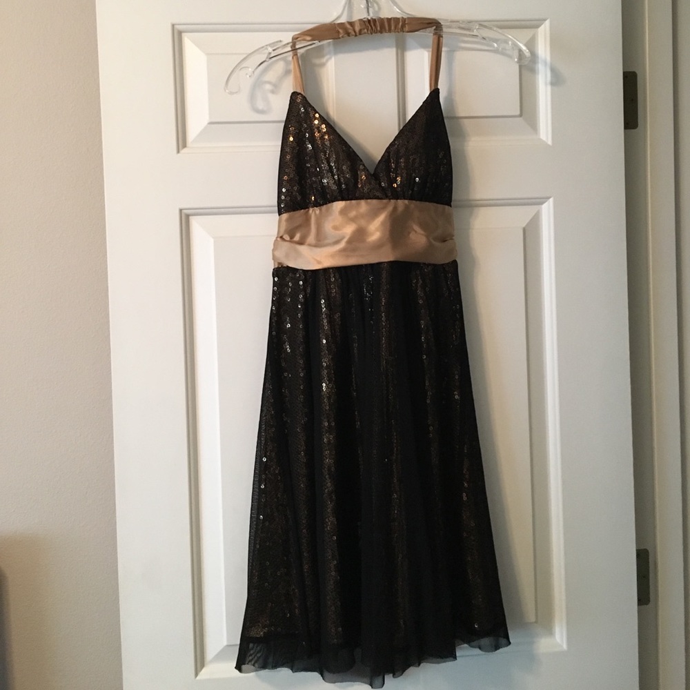 Black and Gold Sequined dress
