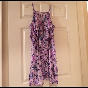 Festive print front zip dress