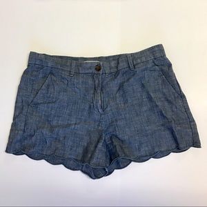 Scalloped hem shorts