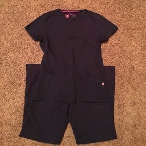 Urbane navy blue scrub set