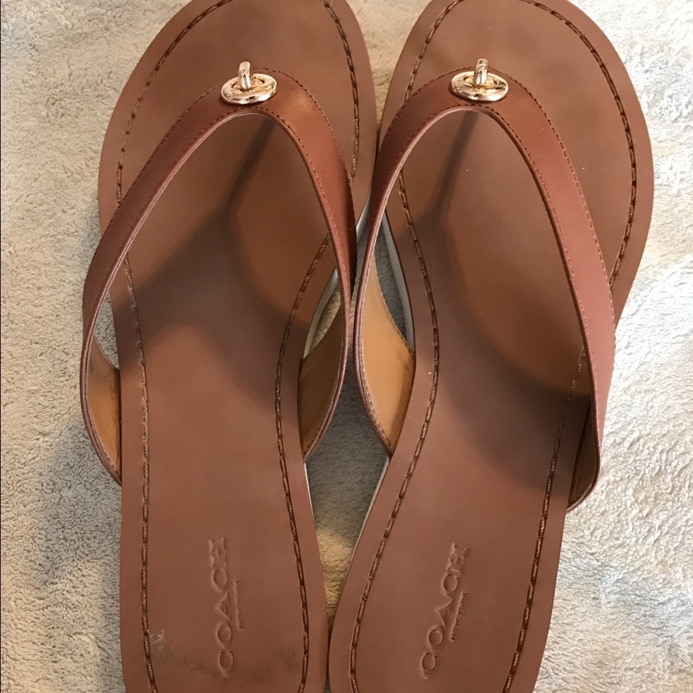 Slightly worn Coach Flip Flops