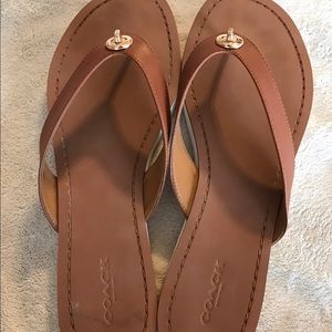 Slightly worn Coach Flip Flops