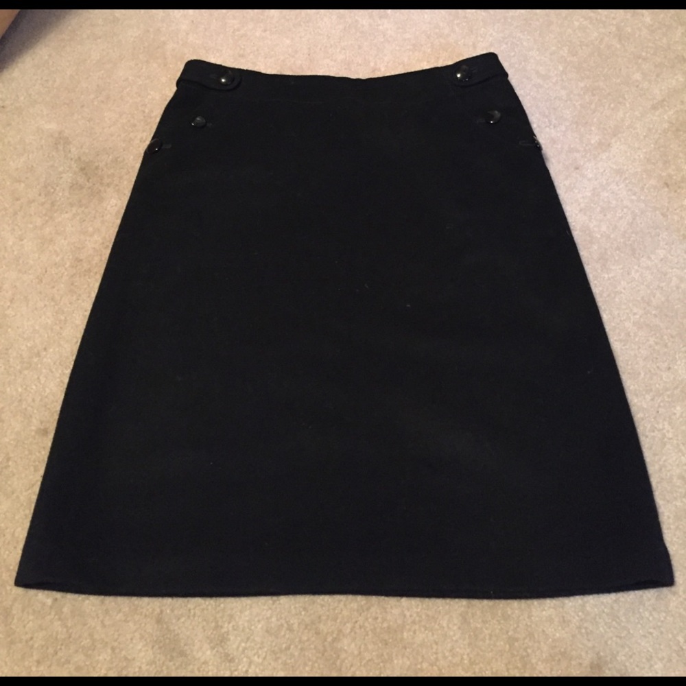 JCrew black wool skirt
