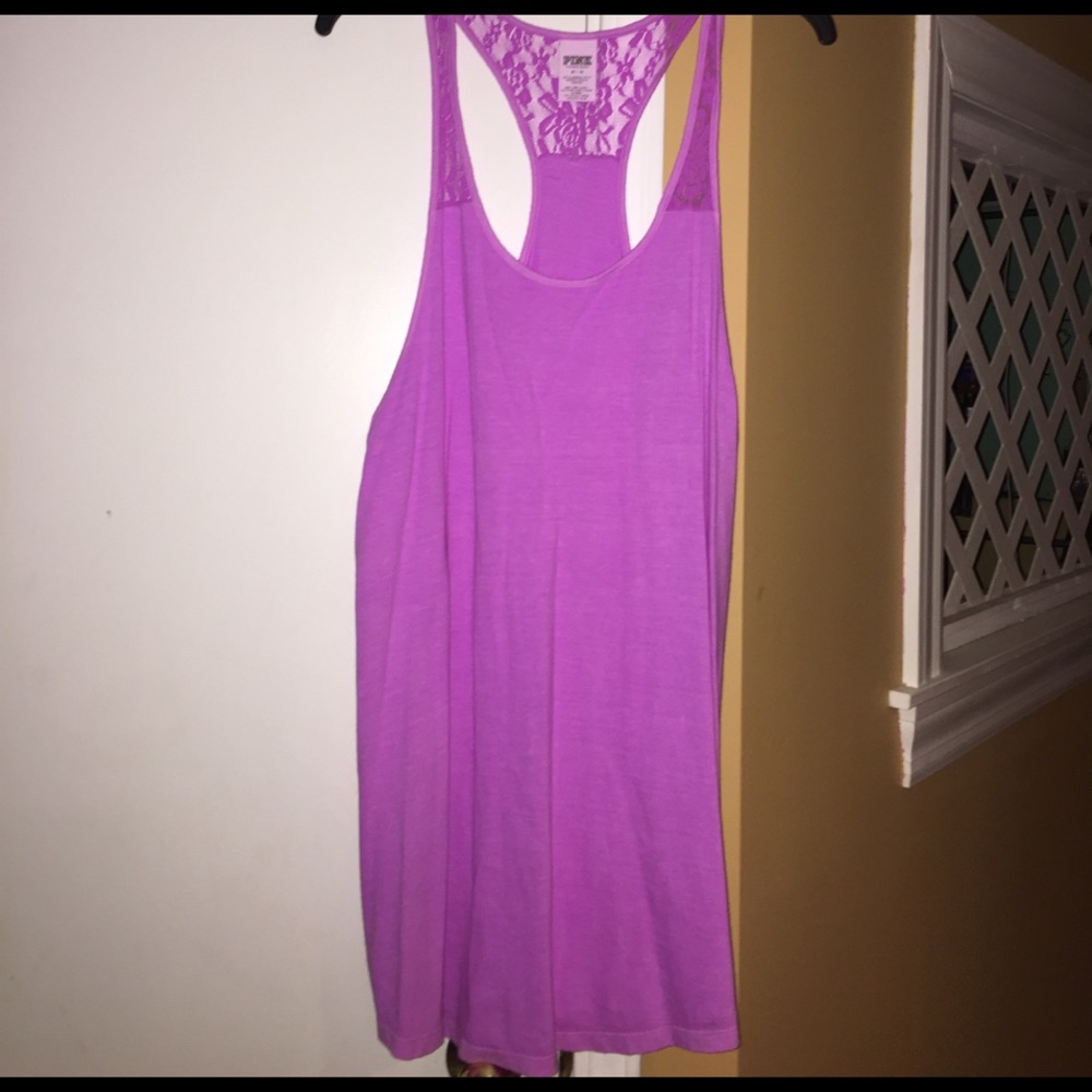 Pink longer tank top/cover up
