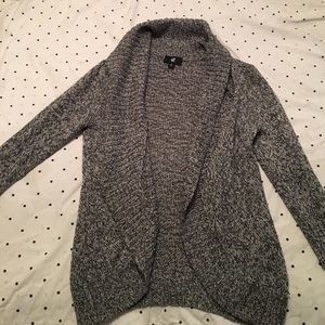 Knit Sweater cardigan. White, black and grey mix.