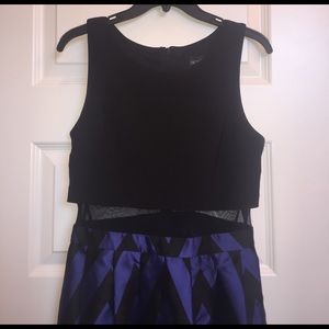 Black and royal blue formal dress