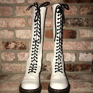 Doc Marten White lace up boots