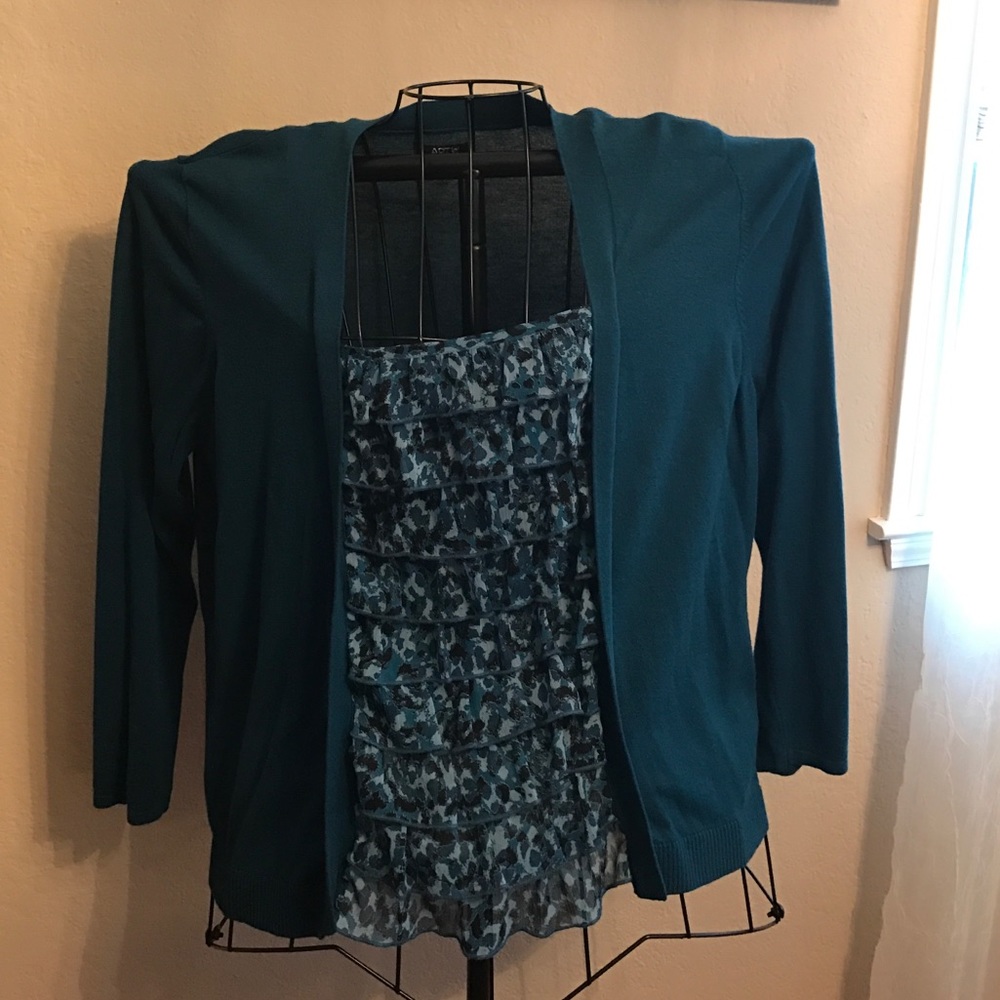 Cardigan with attached top