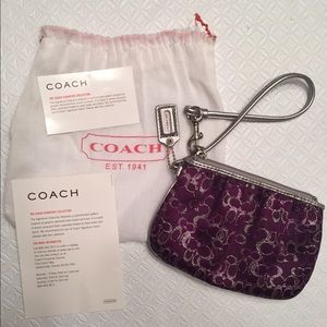 Coach Wristlet - purple & silver. NWT not attached