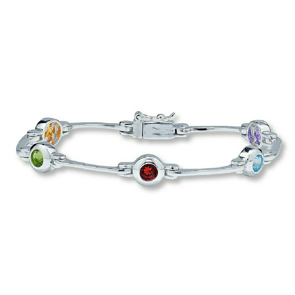 Jared Sterling Silver Multi Gemstone Bracelet