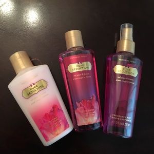 Pure Seduction lotion, body wash, fragrance mist