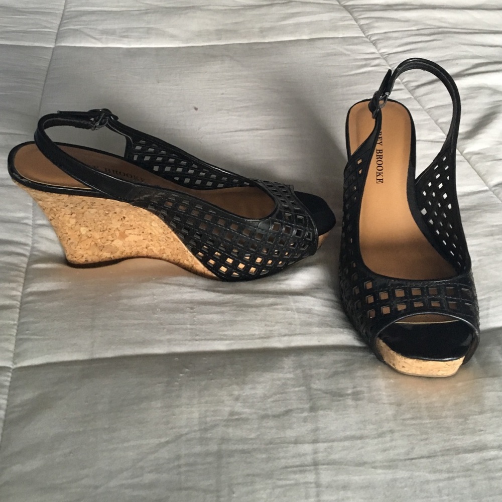 Audrey Brook Black Wedges