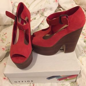 Topshop suede block heels