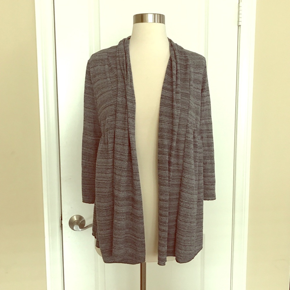 Kimchi Blue Grey Striped Babydoll Cardigan Sweater