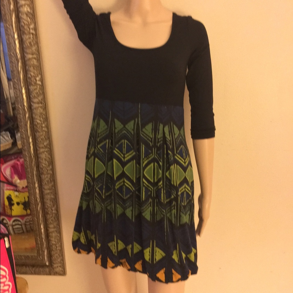 Black and Green casual dress