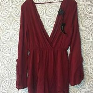 See You Monday Boho Hippie Flounce Lace Romper